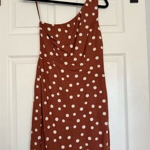 Abercrombie & Fitch Polka Dot One-Shoulder Dress